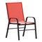 Flash Furniture Brazos 7 Pc Patio Dining Set w/Tempered Glass Patio Table and 6 Chairs w/Red Flex Comfort Material TLH-94B-303CRD-GG - alternate 6